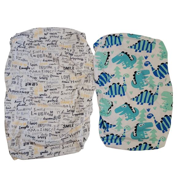 Changing Pad Covers‎ Lot of 2 Ellen Degeneres Dinosaurs Baby Infant Unisex - Picture 1 of 3